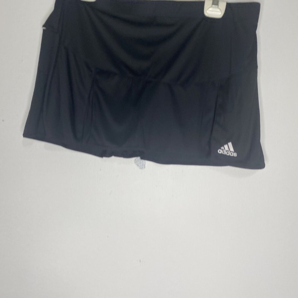 New Adidas Skort Women's L Black Skirt Nylon Short Athletic Golf Tennis X30611